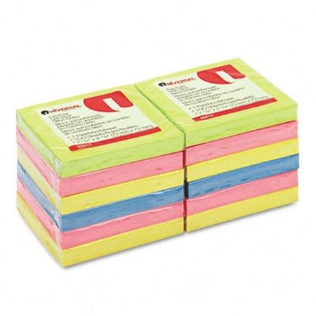 UNIVERSAL BATTERY Universal 35617 Fan-Folded Pop-Up Notes  3 x 3  Four Neon Colors  12 100-Sheet Pads/pk 35617